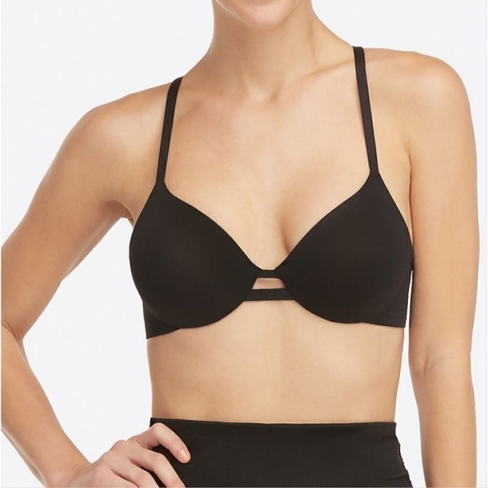 SPANX Convertible Bra Swim Wear Top Black Womens New